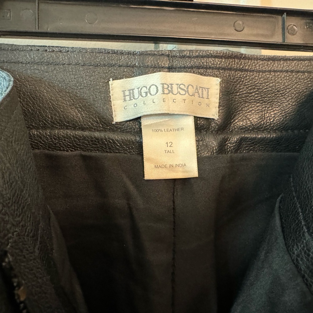 Victoria’s Secret 
Quality leather pant lined.  Size 12 Tall